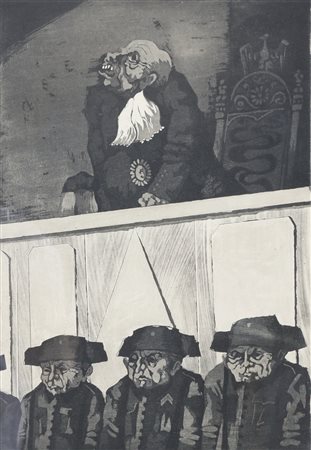 MIGNECO GIUSEPPE (1908 - 1997) Senza titolo. Serigrafia. Cm 40,00 x 50,00....