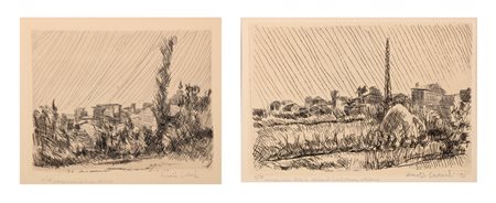 CIARROCCHI ARNOLDO (1916 - 2004) Lotto composto da n.2 fogli. Paesaggio nelle...