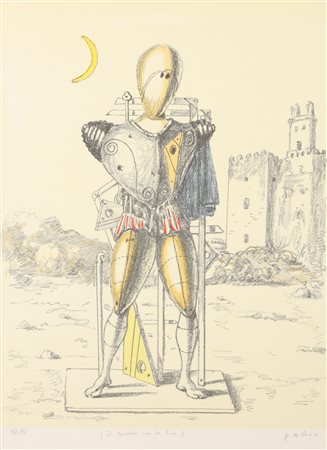 DE CHIRICO GIORGIO (1888 - 1978) Il trovatore con la luna. 1969. Litografia....