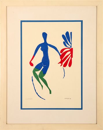 MATISSE HENRI (1869 - 1954) Ragazza con calze verdi. 1952. Litografia. Cm...