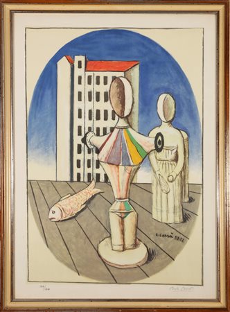 CARRA' CARLO (1881 - 1966) Senza titolo. 1952. Litografia. Cm 53,00 x 76,00....