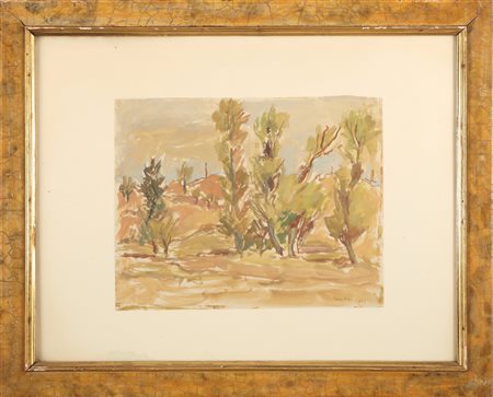 TAMBURI ORFEO (1910 - 1994) Senza titolo. 1935. Olio su carta. Cm 28,00 x...