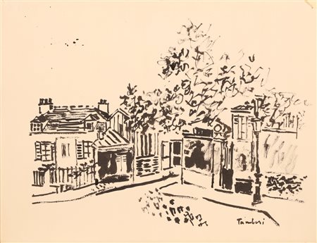 TAMBURI ORFEO (1910 - 1994) Senza titolo. Tecnica mista su carta. Cm 31,00 x...