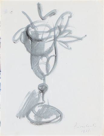 CONTI PRIMO (1900 - 1988) Senza titolo. 1967. Tecnica mista su carta. Cm...