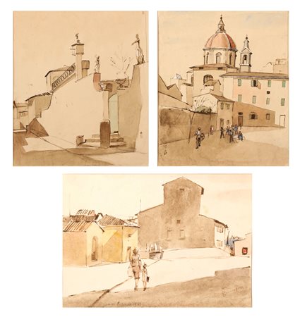 BERNARDINI PIETRO (1892 - 1974) Lotto composto da n.3 opere. Tecnica mista su...