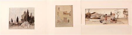 BERNARDINI PIETRO (1892 - 1974) Lotto composto da n.3 opere. Tecnica mista su...