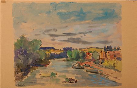 RAMBALDI EMANUELE (1903 - 1968) Senza titolo. Tecnica mista su carta. Cm...