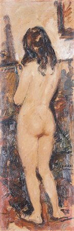 URBANI PIERO (1913 - 1992) Senza titolo. Olio su cartone pressato. Cm 13,50 x...