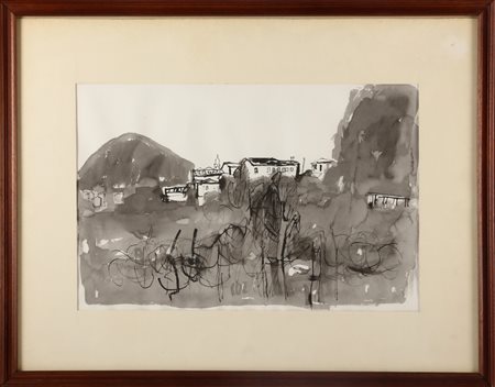 DALLA ZORZA CARLO (1903 - 1971) Senza titolo. Tecnica mista su carta. Cm...