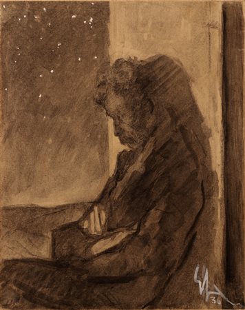 SACCHETTI ENRICO (1877 - 1969) Senza titolo. 1936. Tecnica mista su carta. Cm...