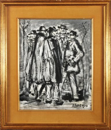 GAROSIO OTTORINO (1904 - 1980) Senza titolo. Olio su tavola. Cm 40,00 x...