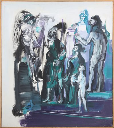 DI PRATA OSCAR (1910 - 2006) Senza titolo. Tecnica mista su tela. Cm 70,00 x...