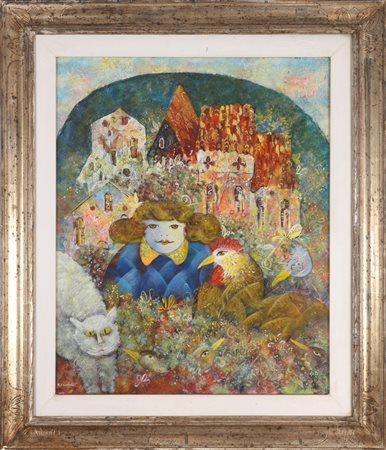 CARDELLI RAIMONDO (1938 - 2008) Senza titolo. Olio su tela . Cm 65,50 x...