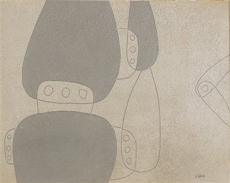 GHELLI GIULIANO (1944 - 2014) Racconto. Tecnica mista su compensato. Cm 40,00...