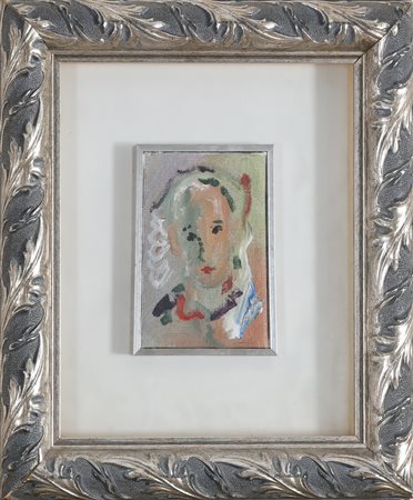 TRECCANI ERNESTO (1920 - 2009) Senza titolo. Olio su tela . Cm 10,00 x 15,00....