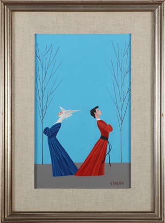 CANEVARI VENIERO (1926 - 1988) Senza titolo. Olio su tavola. Cm 25,00 x...