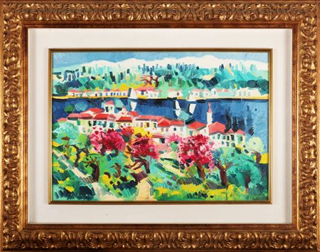 FACCINCANI ATHOS (n. 1951) Senza titolo. Olio su tela . Cm 64,00 x 44,00....