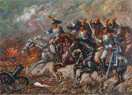 GONZAGA GIOVAN FRANCESCO (1921 - 2007) La carica dei corazzieri a Iena. 1993....