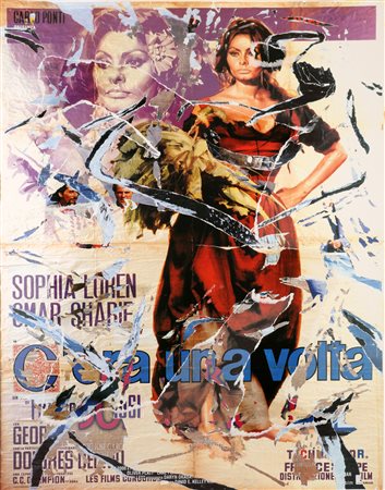 ROTELLA MIMMO (1918 - 2006) C'era una volta. Litodecollage. Cm 70,00 x...