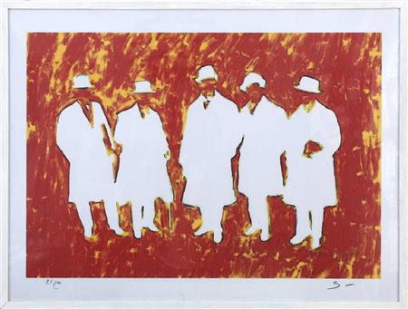 SCHIFANO MARIO (1934 - 1998) Futurismo rivisitato. Litografia. Cm 80,00 x...