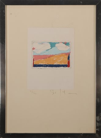 SCHIFANO MARIO (1934 - 1998) Senza titolo. Litografia ritoccata a mano. Cm...