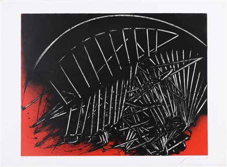 SCANAVINO EMILIO (1922 - 1986) Senza titolo. Litografia. Cm 70,00 x 50,00....