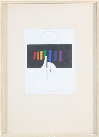 DEL PEZZO LUCIO (n. 1933) Senza titolo. Litografia. Cm 49,00 x 69,00....