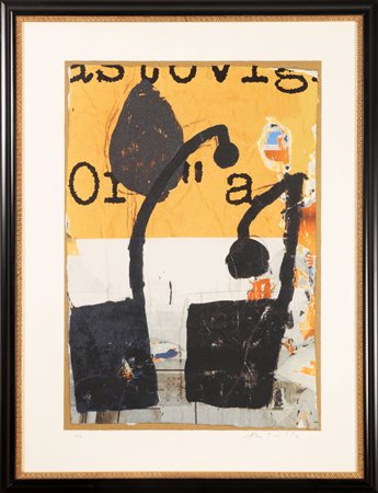 ROTELLA MIMMO (1918 - 2006) Senza titolo. Litodecollage. Cm 60,00 x 80,00....