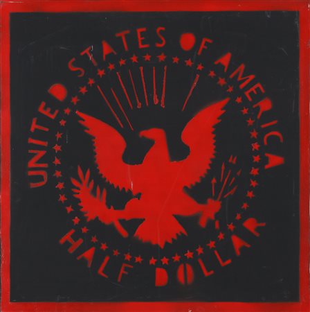 ANGELI FRANCO (1935 - 1988) Half dollar. Acrilici su tela . Cm 70,00 x 70,00....