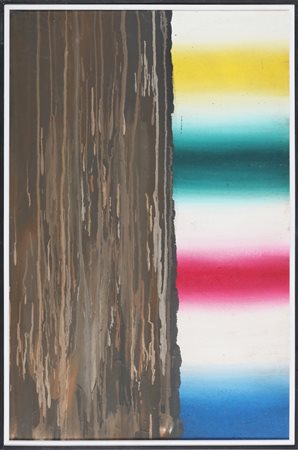 FINZI ENNIO (n. 1931) Contrari cosmici. 1956. Olio su tavola. Cm 60,00 x...