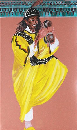 MONDINO ALDO (1938 - 2005) Gnawa - Gazelle d'or. 1999. Olio su linoleum. Cm...