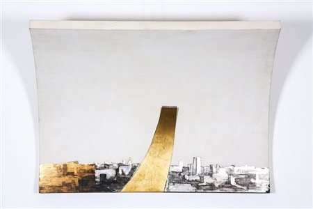 ARTURO VERMI 1928 - 1988 Esodo, 1978 - 79 Tecnica mista e foglia d’oro e...