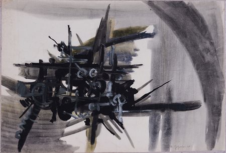 BRUNA GASPARINI 1917 - 1998 Senza titolo, 1955 Tecnica mista su carta...