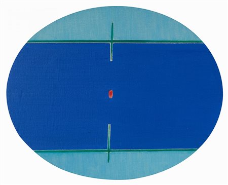 HO KAN 1932 Senza titolo, 2006 Olio su tela ovale, cm. 31 x 38,5 Firmato e...