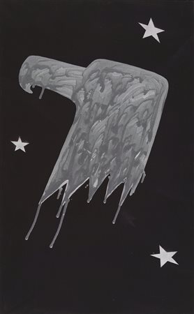 FRANCO ANGELI 1935 - 1988 Senza titolo, anni ‘70 Acrilico su tela e tulle,...