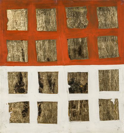 REMO BIANCO 1922 - 1988 Tableau Doré Tecnica mista e foglia d’oro su tavola,...