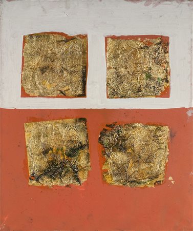 REMO BIANCO 1922 - 1988 Tableau dorè impronta, 1960 Tecnica mista e foglia...