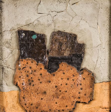 ROBERTO CRIPPA 1921 - 1972 Landscape, 1965 Tecnica mista e sughero su tavola,...