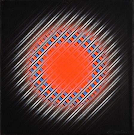 EDOER AGOSTINI 1923 - 1986 Dinamica percettiva, 1985 Acrilico su tela, cm. 30...