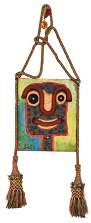 ENRICO BAJ 1924 - 2003 Piccolo personaggio, 1962 Olio e collage su tela,...