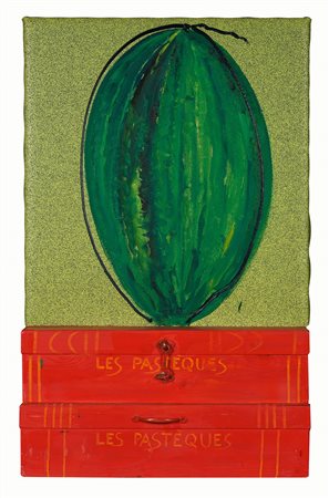ALDO MONDINO 1938 - 2005 Les Pastéques, 2003 Olio e applicazioni in legno su...