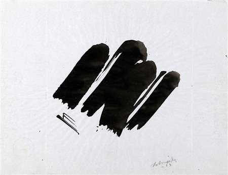 GERARD SCHNEIDER 1896 - 1986 Senza titolo, 1963 Inchiostro su carta, cm. 21 x...