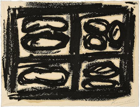 JANNIS KOUNELLIS 1936 - 2017 Senza titolo Tecnica mista su carta, cm. 25 x...