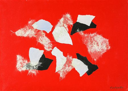 GIULIO TURCATO 1912 - 1995 Senza titolo Olio e collage su tela, cm. 50 x 70...