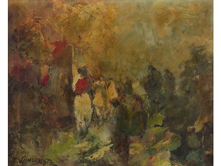 Autore non identificato (XX secolo), Olio su tela,Senza titolo 40x50 cm