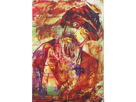 Kos (XX secolo), Tecnica mista su carta,Senza titolo 50x35 cm