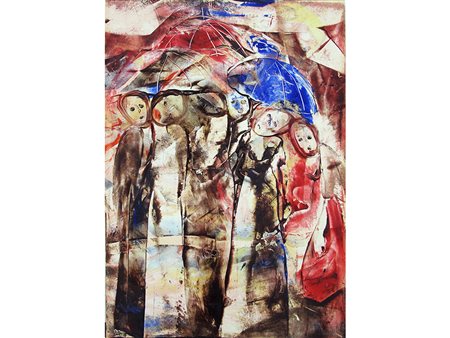 Kos (XX secolo), Tecnica mista su carta,Senza titolo 50x35 cm