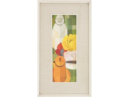 Prati (XX secolo), Olio su cartoncino,Composizione 30x11 cm