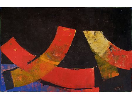 Firma illeggibile (XX secolo), Olio su cartoncino,Senza titolo 31x49 cm