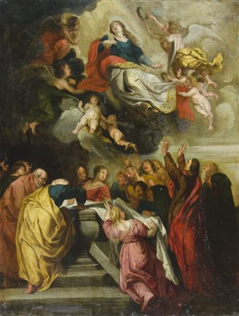 Ambito di Pieter Paul Rubens 1577-1640 "Assunzione della Vergine" cm. 72x55 -...